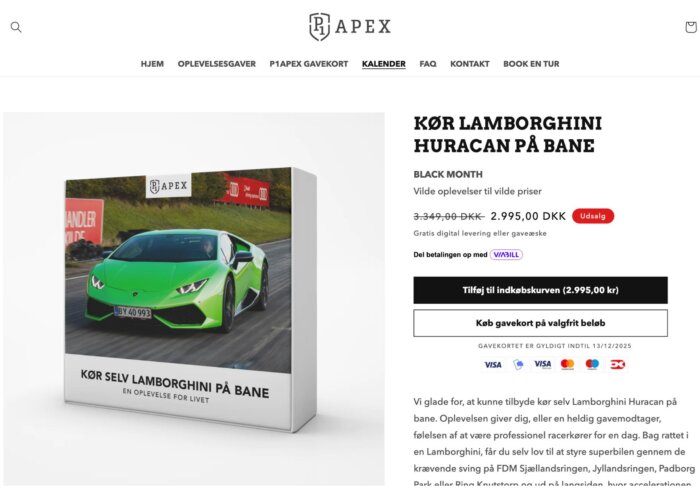 Kør Lamborghini på Bane med P1 Apex.